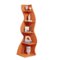 Hivvago - Modern Wave Shape 5 Shelf Corner Bookcase Wood Finish - Orange-Front_Standard