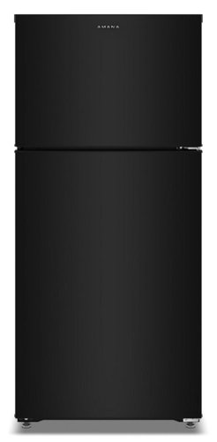 Amana - 28 in. Wide 14.3 cu. ft. Top-Freezer Refrigerator With A Large Crisper Drawer - Black-Front_Standard 