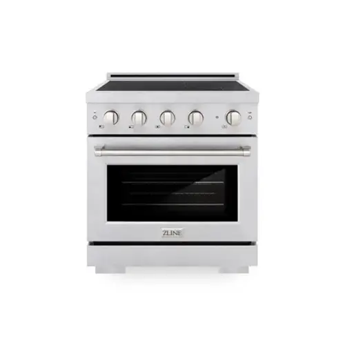 Front. ZLINE - 30 in. 4.2 cu. ft. Paramount Freestanding Induction Range with 4 Burners and Electric Oven in Satin Stainless Steel - Satin Stainless Steel.