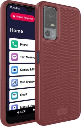 TUDIA - MergeGrip for Jitterbug Smart 4 Case T608G Military Grade Cover - Burgundy-Front_Standard 