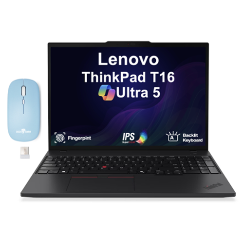 Lenovo - ThinkPad T16 Laptop 16.0 WUXGA Display (Ultra 5-225U, 16GB, 512GB SSD, Win 11 Pro) w/Dockztorm Wireless Mouse-Front_Standard 