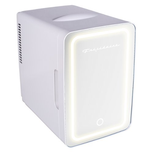 Frigidaire - 6.5-L 9-Can Mini Portable Personal Fridge with Lighted Mirror Door - White-Front_Standard 