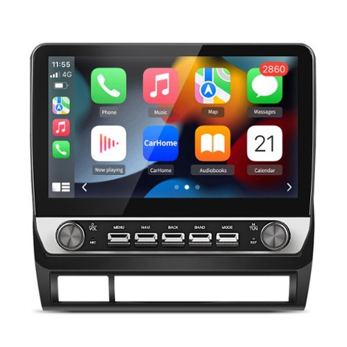Junsun - 10.1"4+64GB carplay 8 Core Android 15 For Toyota Tacoma 2005-2013 Car Stereo Radio GPS Navi WIFI SWC RDS DSP FM BT - Black-Front_Standard 