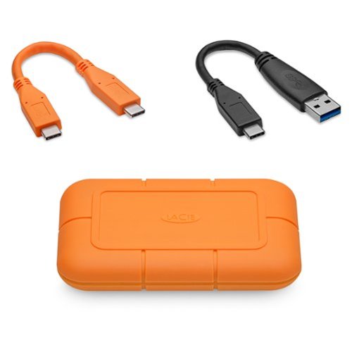 LaCie Rugged 4TB External USB-C, USB 3.2 Portable SSD with Rescue Data Recovery Services - Orange GLOBAL SHIPPING