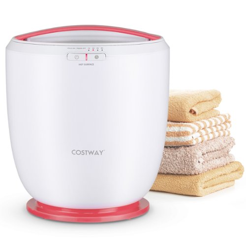 Costway Countertop Towel Warmer Bucket with Aromatherapy Holder Auto Shut Off & Timer - Pink BUY IN EUROPE