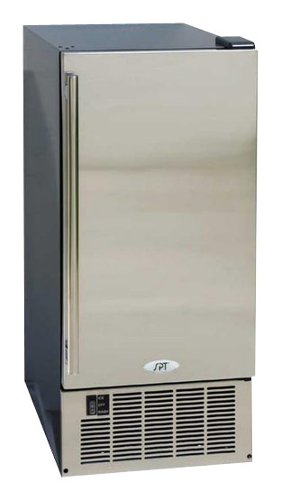 SPT - 15" 50-Lb. Freestanding Icemaker - Stainless steel-Front_Standard 