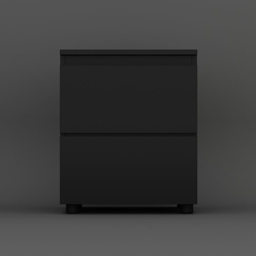 FUFU & GAGA - FUFU&GAGA 2 - Drawer Nightstand: Minimalist Bedroom Storage Solution - Black-Front_Standard 