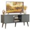 Madesa - TV Stand with 2 Doors and 2 Open Shelves with Cable Management 53"L Media Storage - Gray-Front_Standard