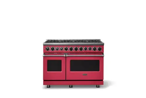 Front. Viking - 48"W. 7.3 Cu. Ft. 7Series Self-Clean Dual Fuel 8 Burner Range-Valentine - Valentine.