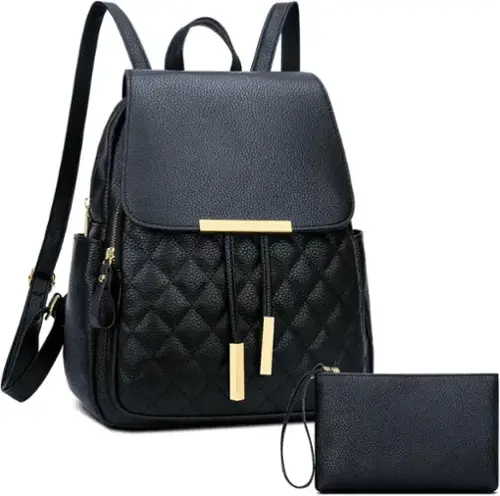 Y-black-Backpack&purse