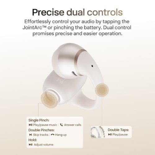 Shokz OpenDots 2 Open-Ear Clip-On True Wireless Bluetooth Earbuds - Pearl White BUY IN UAE