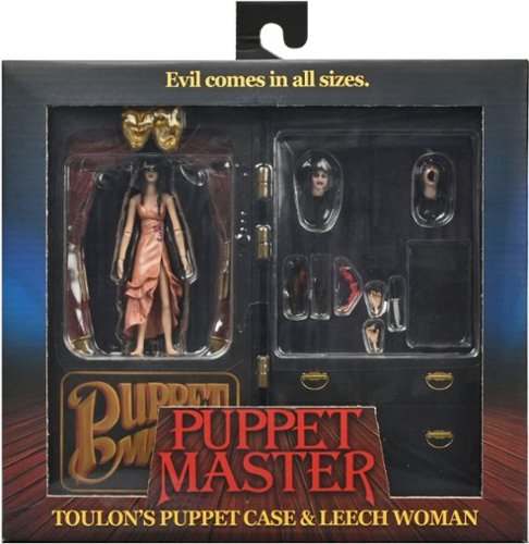 NECA Puppet Master -7 Scale Action Figure - Leech Woman and Toulon's Puppet Case WORLDWIDE DELIVERY
