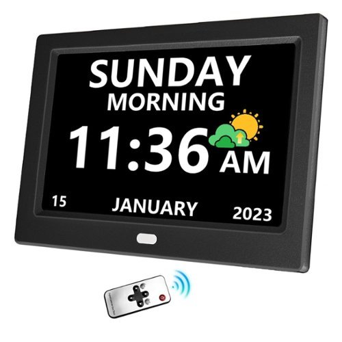 Dazzed Corner - Alarm Clock, Digital Clock with Day and Date - Black-Front_Standard 