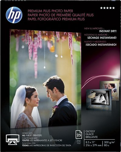  HP - Premium Plus Glossy Inkjet Photo Paper - White