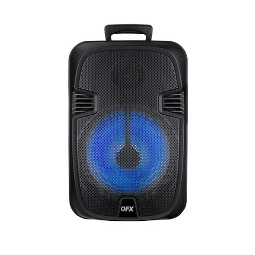 QFX - Bluetooth Rechargeable Speaker with LED Party Lights and Wired Mic - Black-Front_Standard 
