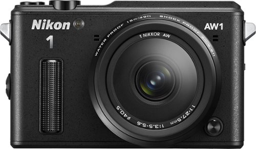 Nikon - 1 AW1 Waterproof Mirrorless Camera with 11-27.5mm & 10mm Lenses - Black-Front_Standard 
