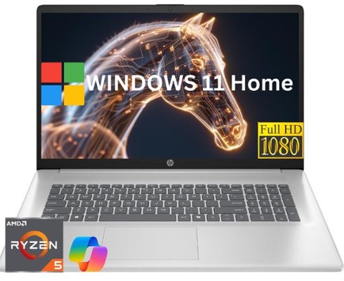 HP - 17.3'' Full HD laptop-AMD RYZEN 5 7430U,32GB, 1TB SSD ,Numeric Pad, Windows 11 Home - Silver-Front_Standard 