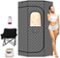 Essen Blissed - Portable Steam Sauna,Home Sauna Tent with 3L 1500W Steamer,Folding Chair,Remote Control for Spa,Gym,3'x 3'x 6.2’ - Gray-Front_Standard