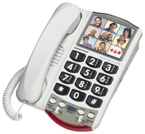 Clarity - 76593 P300 Amplified Corded Photo Phone - White