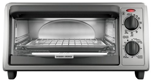  Black &amp; Decker - 4-Slice Toaster Oven - Black/Stainless-Steel