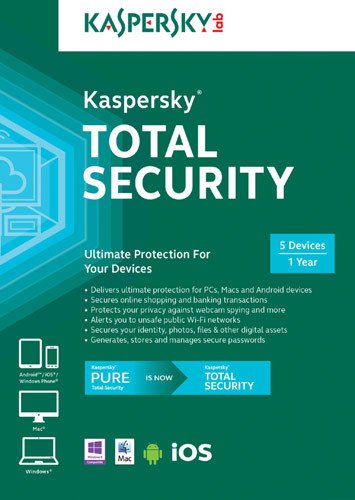  Kaspersky - Total Security (5 Devices) (1-Year Subscription) - Windows, Mac OS, Android