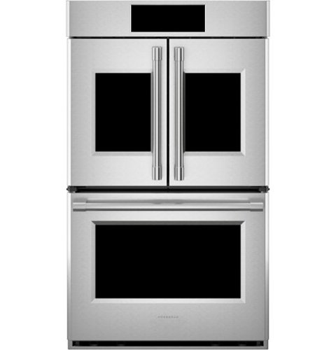 Monogram - Statement 30" Smart Built-In Double Electric Convection Wall Oven with Air Fry and Digital Recipe Box - Stainless Steel