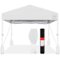 Best Choice Products - 10x10ft Easy Setup Pop Up Canopy w/ 1-Button Setup, Wheeled Case, 4 Weight Bags - / - White-Front_Standard