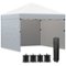 Outsunny - 10' x 10' Pop Up Canopy Tent with 3 Sidewalls, Leg Weight Bags and Carry Bag, Height Adjustable - Cream White-Front_Standard