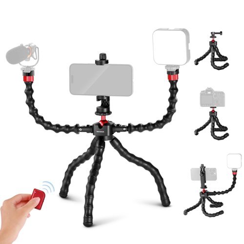 Neewer - Flexible Vlog Tripod for iPhone - with Magic Arms, Phone Clamp & Action Camera Mount-Front_Standard 