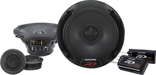  Alpine - Type R 5-1/4&quot; 2-Way Component Car Speakers with Hybrid Fiber Cones (Pair) - Black