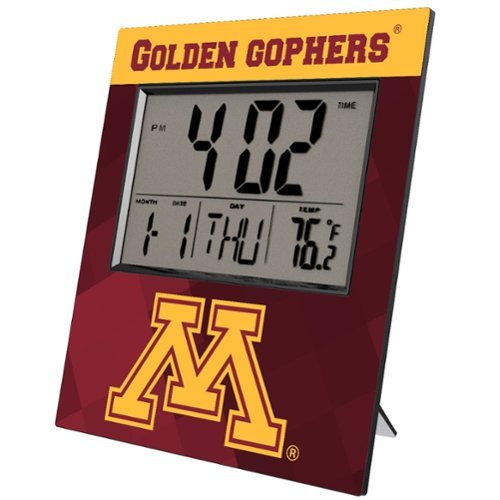 Keyscaper - Minnesota Golden Gophers Color Block Digital Desk Clock - Multicolor-Front_Standard 
