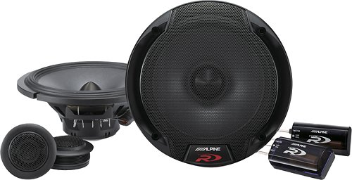  Alpine - 6-1/2&quot; 2-Way Component Speaker System with Multi-Layer Hybrid Fiber Cone (Pair) - Black