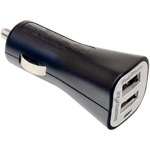 Mizco International Inc - 2.1 Amp Dual USB Car Charger SP-PC2 - Black-Front_Standard 