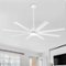 Breezary - 72-In Large Ceiling Fan with 8 Aluminum Blades, DC Motor, 6-Speed Remote with Timer, 2 Downrods, Light/No Light Option - Matte White (With Light)-Front_Standard