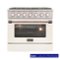 Kucht - 36 in. 5.2 cu. ft. Propane Gas Range with Sealed Burners and Convection Oven in White with Rose Gold Accents - White & Rose Gold-Front_Standard