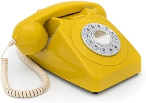 PopMarket - GPO Retro GPO746DPBMS 746 Desktop Push Button Telephone - Mustard - MISC ACCESSORY - Yellow-Front_Standard 