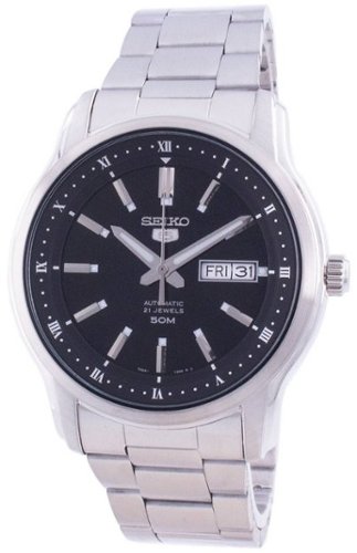 Seiko - 5 Automatic Dial SNKP11 SNKP11K1 SNKP11K Men's Watch - Black-Front_Standard 