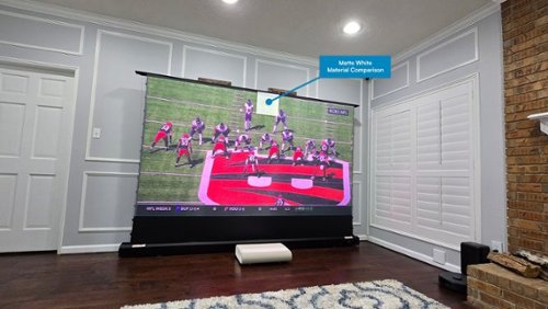 Elite Screens - Kestrel Tab-TensionCLR5,138"Diag,16:9,CeilingLightRejecting Electric Floor-Rising Ultra-Short Throw Screen,FTE138H3-CLR5 - Black-Front_Standard 