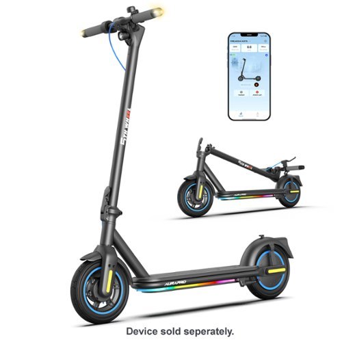 5th Wheel - AURAPRO Foldable Electric Scooter w/ 20 mi Max Range and 20 mph Max Speed - Black