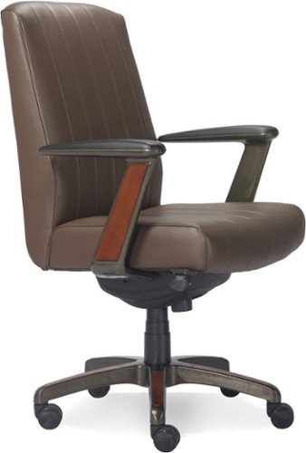 La-Z-Boy - Bennett Bonded Leather Executive High-Back Ergonomic Office Chair - Brown-Front_Standard 