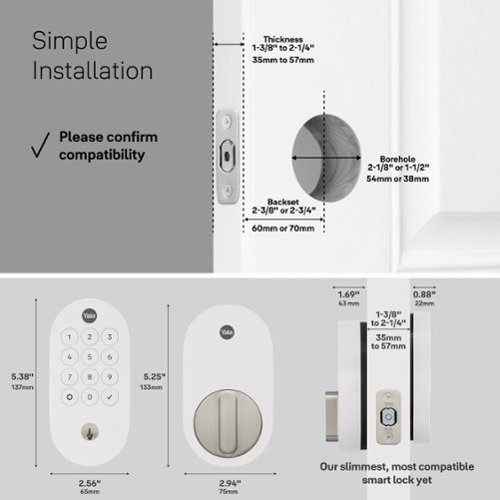Yale Smart Lock with Matter, Designed for Google Home; Electronic Deadbolt with Pushbutton Keypad - Snow HOW TO BUY