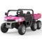 GARVEE - 24V 2-Seater Ride On Dump Truck with Parent Remote Control, 4WD 6-Wheel UTV Style Dump Bed & Music Horn(Ages 3+) - Pink-Front_Standard