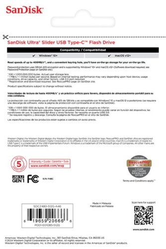 SanDisk 512GB Ultra Slider USB Type-C Flash Drive - Black SHOP ONLINE