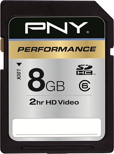  PNY - 8GB SDHC Class 6 Memory Card