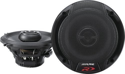  Alpine - Type R 5-1/4&quot; 2-Way Coaxial Car Speakers with Hybrid Fiber Cones (Pair) - Black