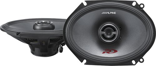 Alpine - Type R 6" x 8" 2-Way Coaxial Car Speakers with Hybrid Fiber Cones (Pair) - Black-Front_Standard 