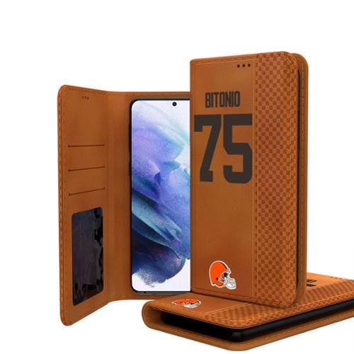 Keyscaper - NFL - Joel Bitonio Cleveland Browns Galaxy Folio Case - S24 - Brown-Front_Standard 