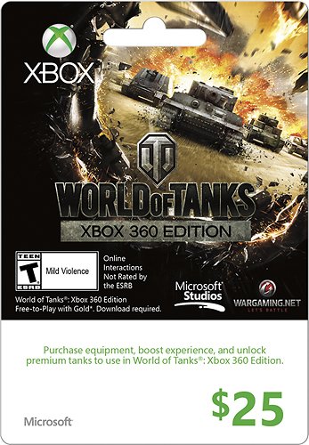  Microsoft - $25 Xbox Gift Card - World of Tanks