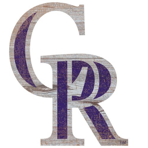 Fan Creations - Colorado Rockies Distressed Logo Cutout Sign - Multicolor-Front_Standard 
