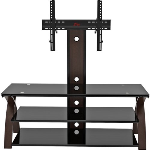 Z-Line Designs - Willow 3-in-1 TV Mount System for Most Flat-Panel TVs Up to 60" - Brown-Front_Standard